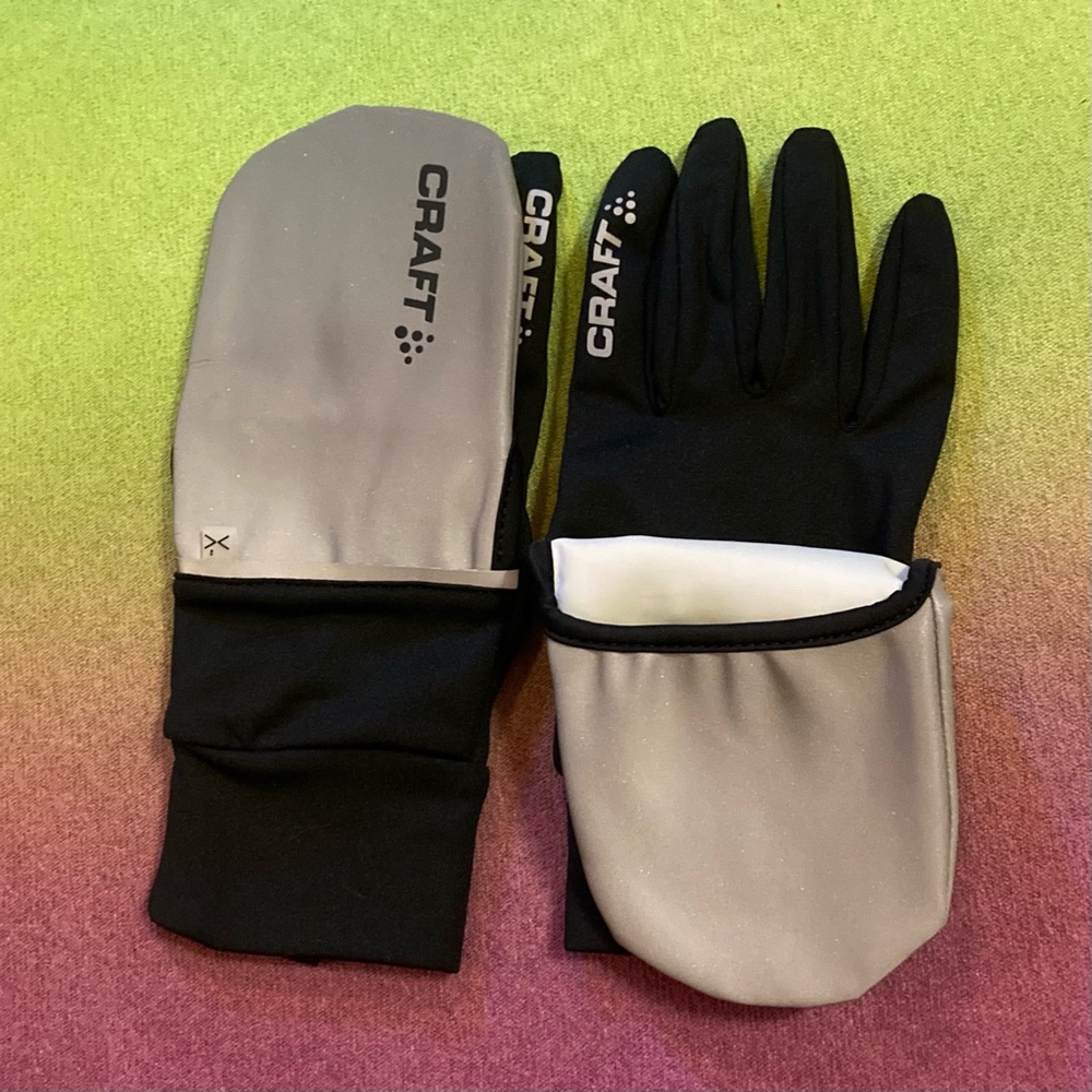 Craft Hybrid Weather Bicycle Gloves - Silver/Black Full Finger -Medium unisex